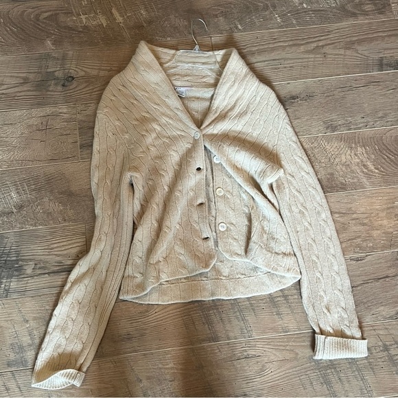 Evelyn Grace Tan Button Down Sweater Size Large - Picture 1 of 4